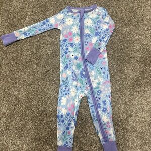 Little Sleepies Lavender Floral Zip-Front Footie